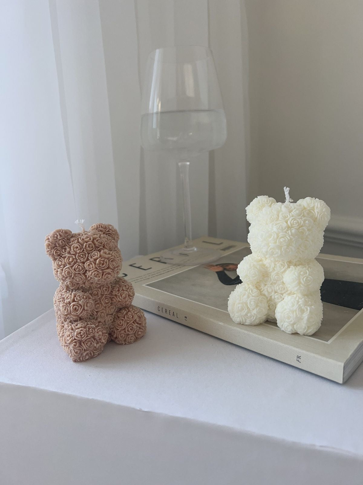 Rose bear candle